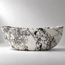 Stone freestanding tub in Calacatta Monet - Image 3
