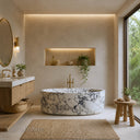 White marble bathtub in Calacatta Monet - Image 4