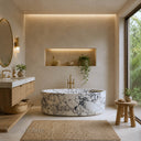 White marble bathtub in Calacatta Monet - Image 2