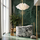 Stone freestanding tub in Calacatta Monet - Image 1