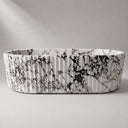 Natural stone bath in Calacatta Monet - Image 4