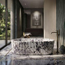 Natural stone bath in Calacatta Monet - Image 1