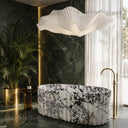 White marble bathtub in Calacatta Monet - Image 1