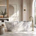 Stone freestanding tub in Calacatta White Marble - Image 1