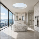 Marble bath in Calacatta White Marble - Image 5