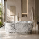 White marble bathtub in Calacatta White Marble - Image 1