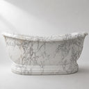 Natural stone bathtub in Calacatta White Marble - Image 4