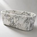 Freestanding marble tub in Calacatta White Marble - Image 4