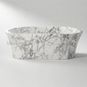 Stone freestanding tub in Calacatta White Marble - Image 6