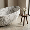 Natural stone bath in Calacatta White Marble - Image 5