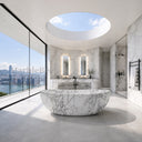 Natural stone bath in Calacatta White Marble - Image 1