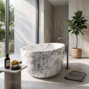 Natural stone bathtub in Calacatta White Marble - Image 1
