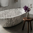 Natural stone bathtub in Calacatta White Marble - Image 4