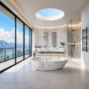 Natural stone bathtub in Calacatta White Marble - Image 1