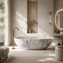 Natural stone bathtub in Calacatta White Marble - Image 6