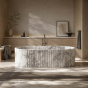 Stone bathtub in Calacatta White Marble - Image 1