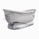 White marble bathtub in Milas Lilac - Image 3