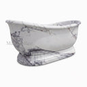 White marble bathtub in Milas Lilac - Image 3