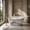 White marble bathtub in Milas Lilac - Image 1
