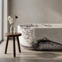 Stone freestanding tub in Milas Lilac - Image 4