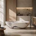 White marble bathtub in Milas Lilac - Image 1
