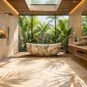 White marble bathtub in Valgri white - Image 1