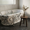 Stone freestanding tub in Valgri white - Image 4
