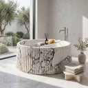 Stone freestanding tub in Valgri white - Image 1
