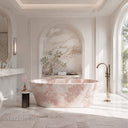 Pink marble bathtub in Rosa Eterea Pink - Image 4