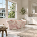 Pink marble bathtub in Rosa Eterea Pink - Image 1