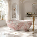 Stone freestanding tub in Rosa Eterea Pink - Image 1
