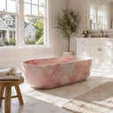 Natural stone bathtub in Rosa Eterea Pink - Image 1