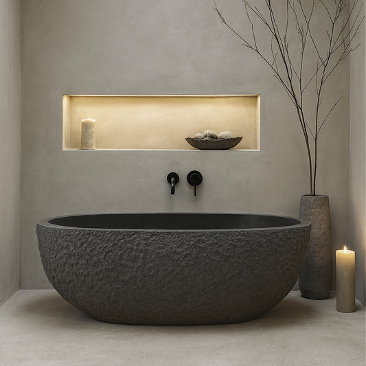 Black Limestone Bath Tub
