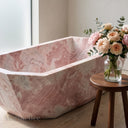 Freestanding marble tub in Rosa Eterea Pink - Image 3