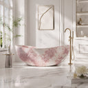 Stone freestanding tub in Rosa Eterea Pink - Image 1