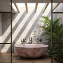 Pink marble bathtub in Rosa Eterea Pink - Image 4