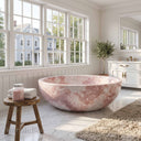 Pink marble bathtub in Rosa Eterea Pink - Image 5