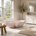 Stone freestanding tub in Rosa Eterea Pink - Image 1