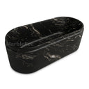 Natural stone bathtub in titanium black granite - Image 6