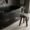 Natural stone bathtub in titanium black granite - Image 3