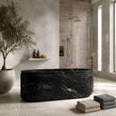 Natural stone bathtub in titanium black granite - Image 1