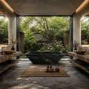 Granite tub in cosmic black granite - Image 4