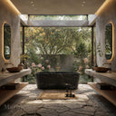 Natural stone bathtub in Black Storm Granite - Image 1