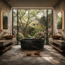 Granite Bathtub in cosmic black granite - Image 1