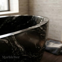 Stone bathtub in titanium black granite - Image 4