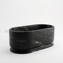Natural stone bathtub in titanium black granite - Image 5