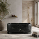 Natural stone bathtub in titanium black granite - Image 1