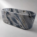 blue marble bathtub in Valgri white - Image 1