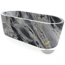 blue marble bathtub in Valgri white - Image 4