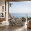 luxury marble bathtub in Valgri white - Image 2